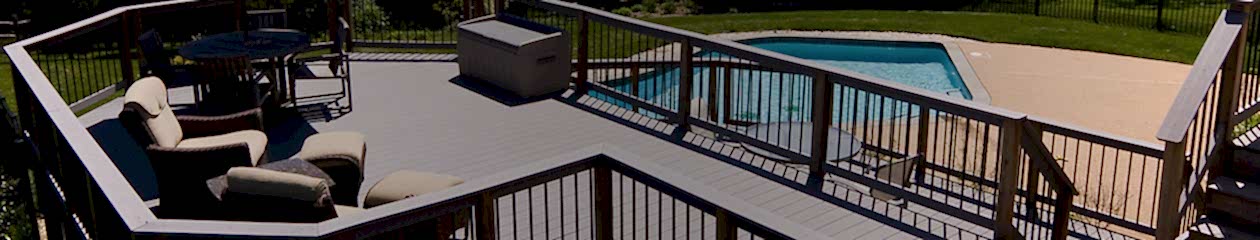 Large deck overlooking pool