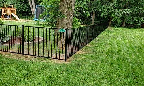 Aluminum fence around playground