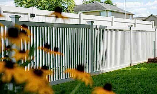 White vinyl fence