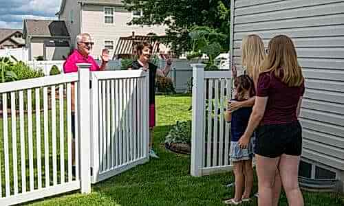 Fence-Deck-Depot-161-500×300-Swinging gate Neighbors greeting each other and opening gate
