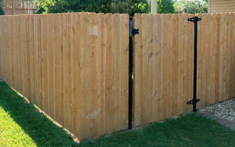 Fence Products Feature 1 Wood fence with gate