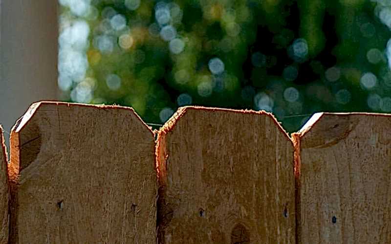 Shadow Box Fence Feature_ Close up of wood boards on a shadow box fence