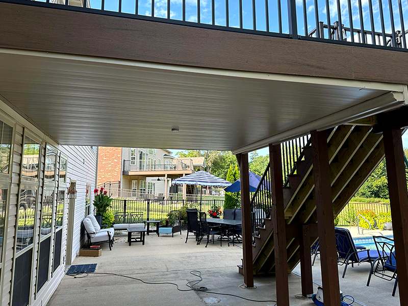 Underdeck Feature 2 Underdeck system with chairs below
